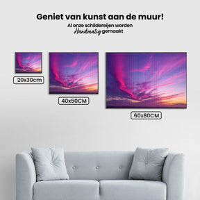 Diamond Painting - Paarse en roze wolken bij zonsondergang