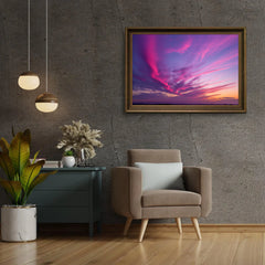 Diamond Painting - Paarse en roze wolken bij zonsondergang