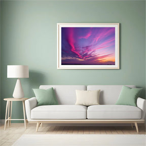 Diamond Painting - Paarse en roze wolken bij zonsondergang