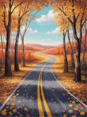 Diamond Painting - Pad door de gloed van de herfst