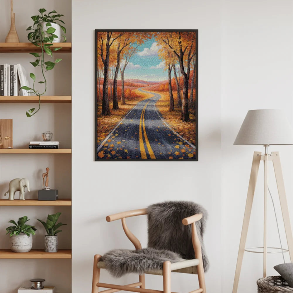 Diamond Painting - Pad door de gloed van de herfst