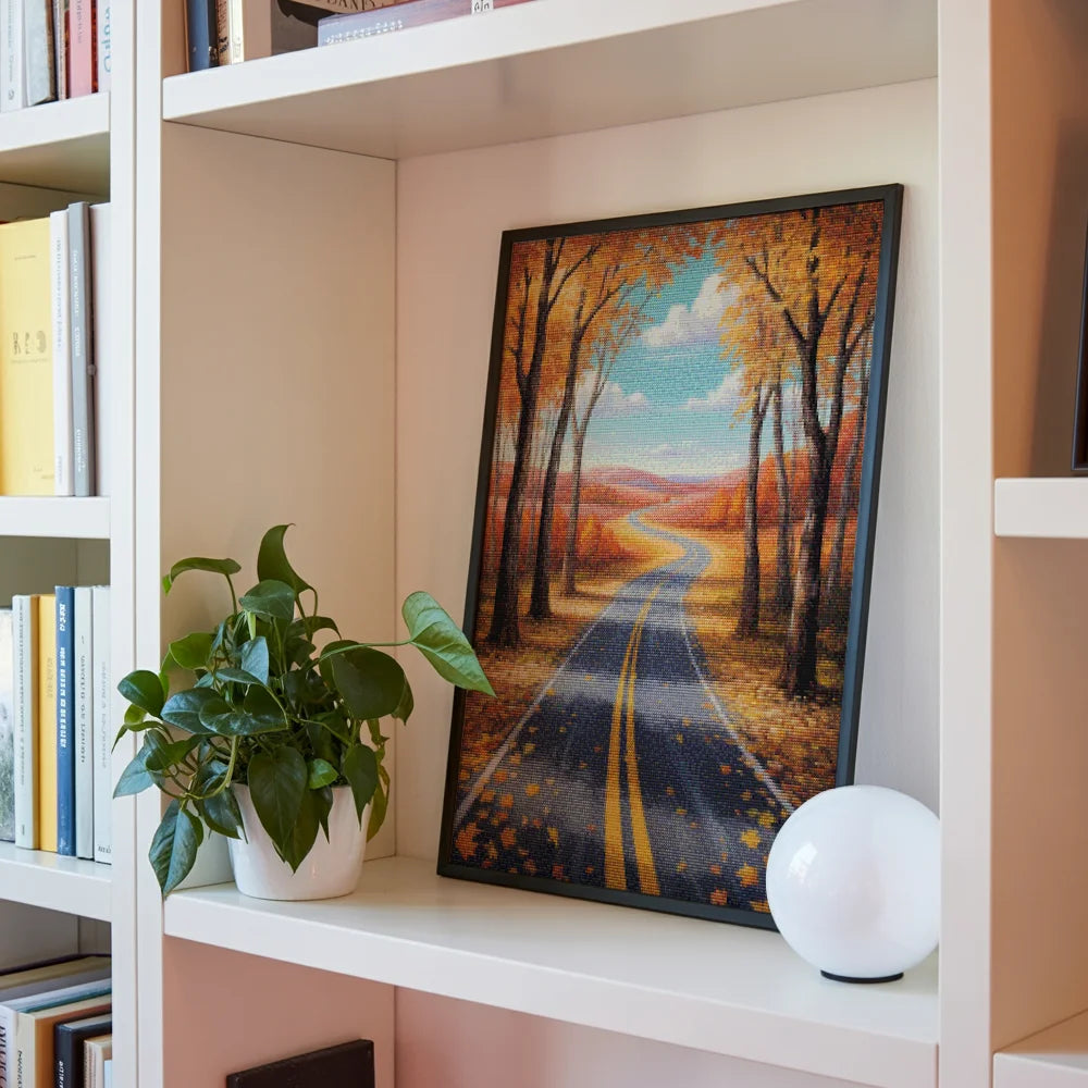 Diamond Painting - Pad door de gloed van de herfst