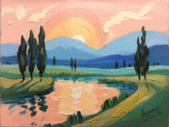 Diamond Painting - Perzik-geschilderde avonden