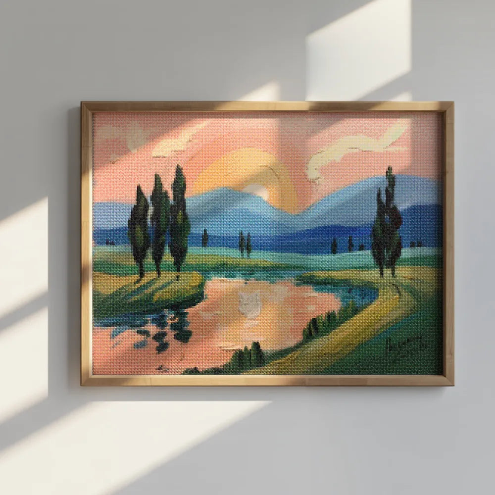 Diamond Painting - Perzik-geschilderde avonden