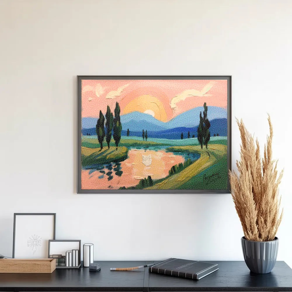Diamond Painting - Perzik-geschilderde avonden