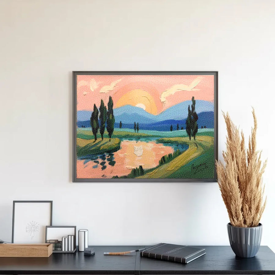 Diamond Painting - Perzik-geschilderde avonden
