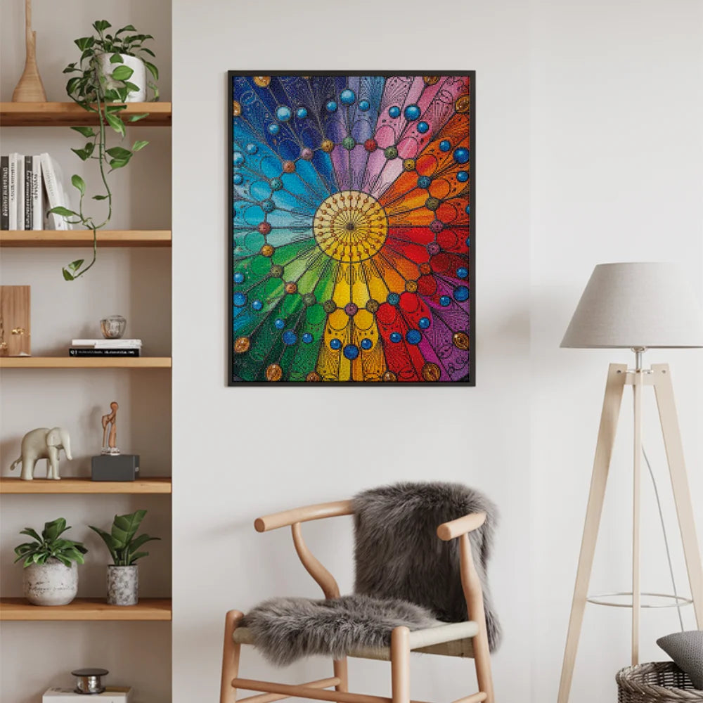 Diamond Painting - Regenboogspectrum Mandala - Mandala's