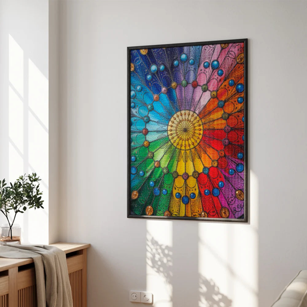 Diamond Painting - Regenboogspectrum Mandala - Mandala's