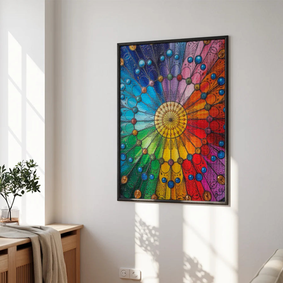 Diamond Painting - Regenboogspectrum Mandala - Mandala's