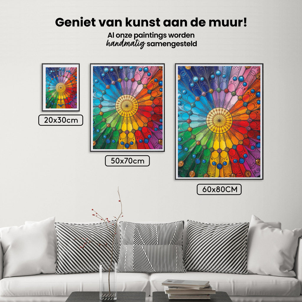 Diamond Painting - Regenboogspectrum Mandala - Mandala's