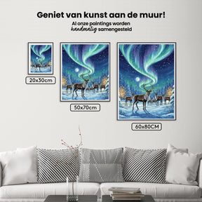 Diamond Painting - Rendieren onder het Noorderlicht