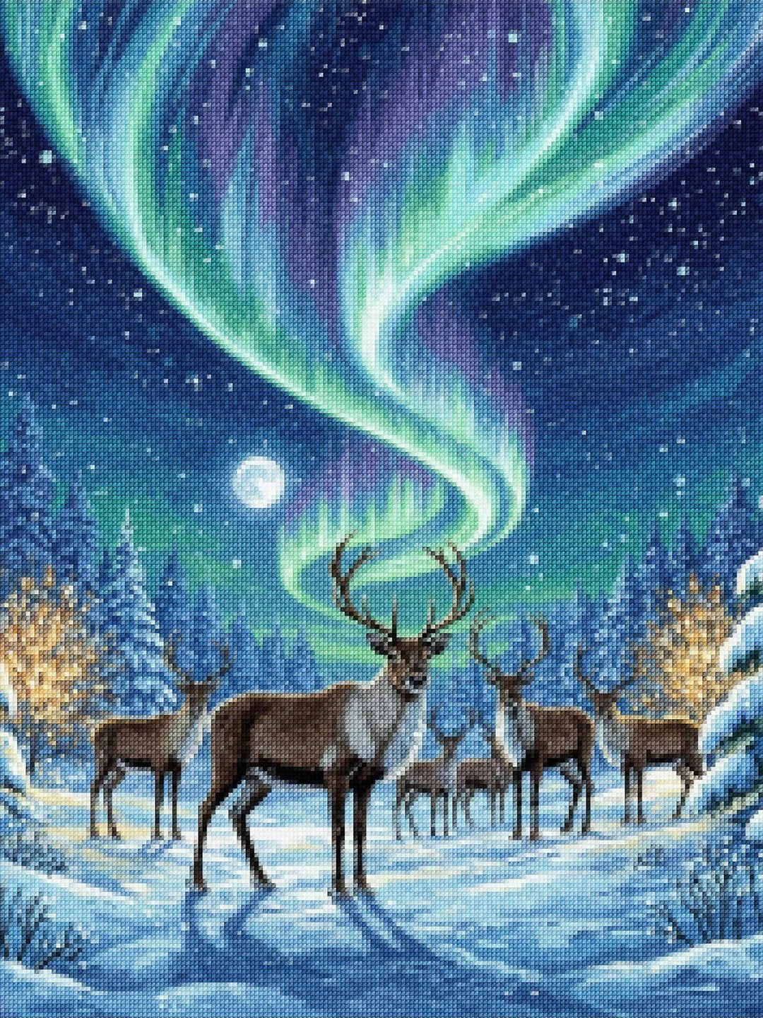 Diamond Painting - Rendieren onder het Noorderlicht