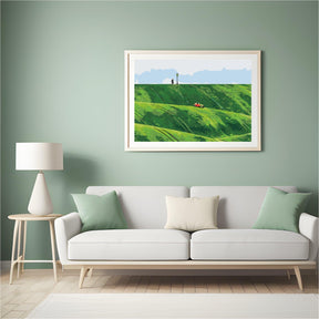 Diamond Painting - Rode auto in de heuvels - SEOS Shop ®