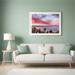 Diamond Painting - Rode zonsondergang over de zee - SEOS Shop ®