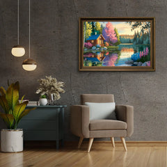 Diamond Painting -  Rustige hut aan het meer