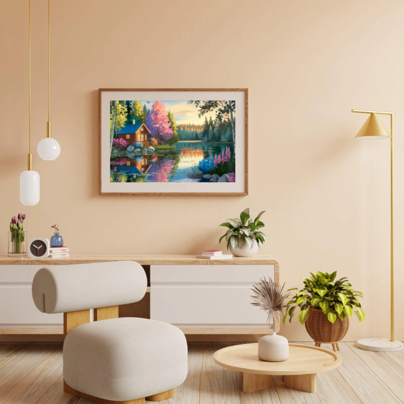 Diamond Painting -  Rustige hut aan het meer