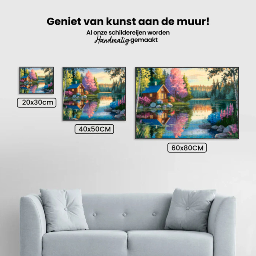 Diamond Painting -  Rustige hut aan het meer