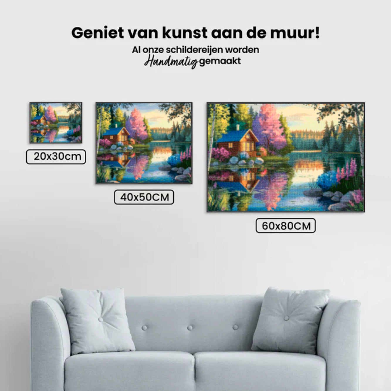 Diamond Painting -  Rustige hut aan het meer