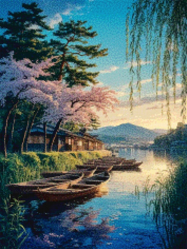 Diamond Painting - Rustige kusten van Kyoto