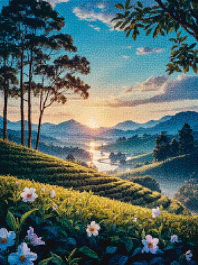 Diamond Painting - Schemering over de Theeheuvels