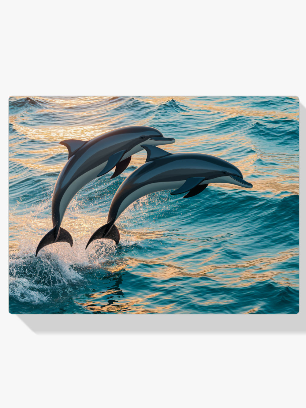 Diamond Painting - Sierlijk dolfijnenduo springend uit zee V2