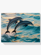 Diamond Painting - Sierlijk dolfijnenduo springend uit zee V2