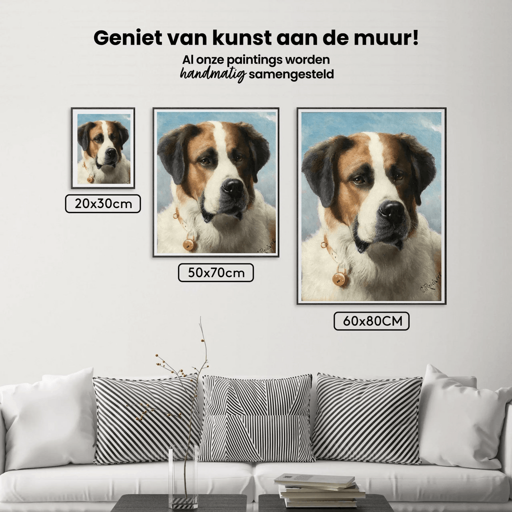Diamond Painting - Sint Bernard schilderij: Hond