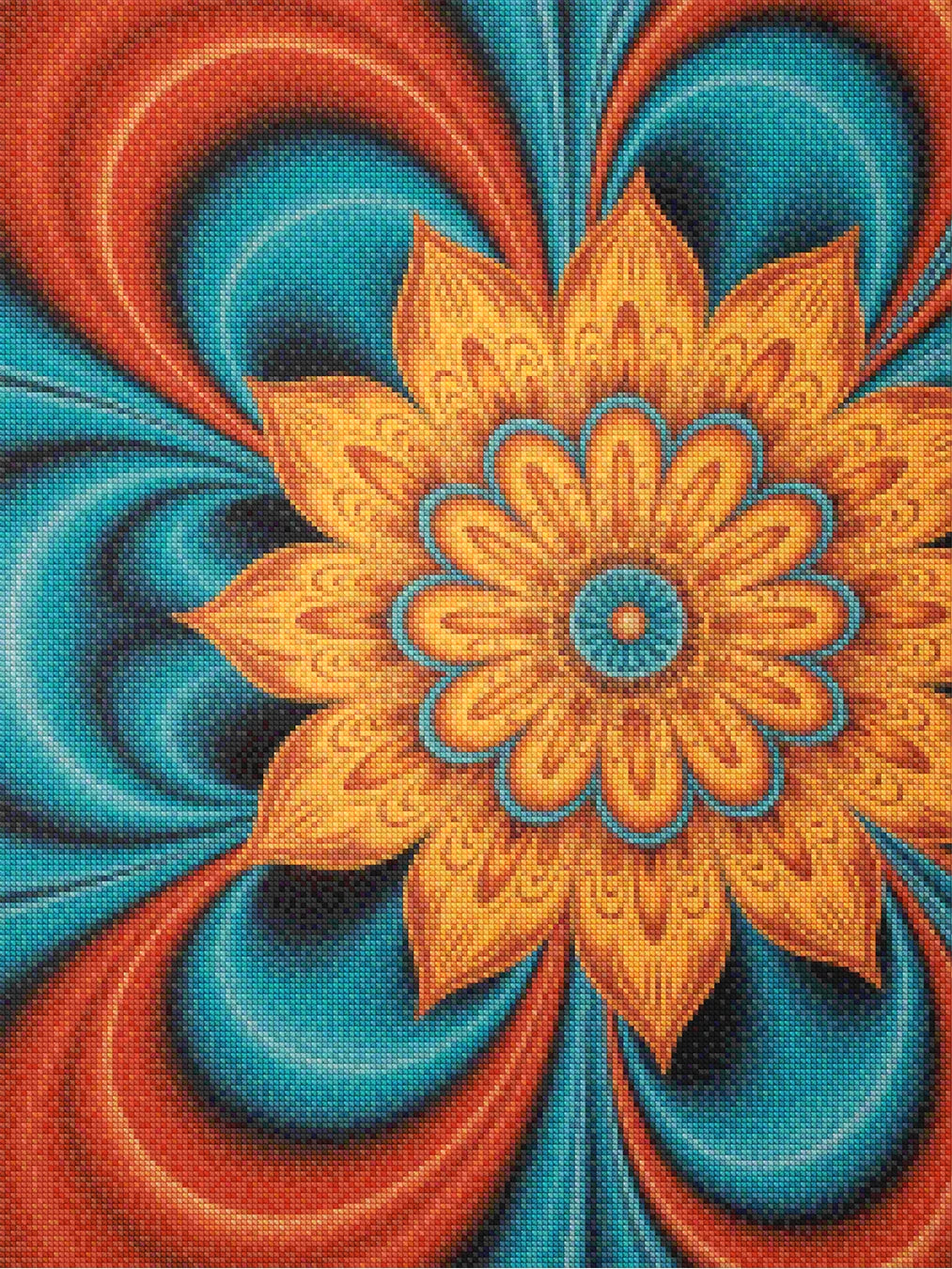 Diamond Painting - Spiralen van vuur en water