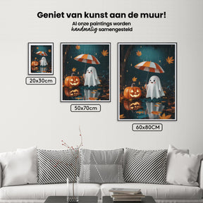 Diamond Painting - Spook met pompoen in de regen