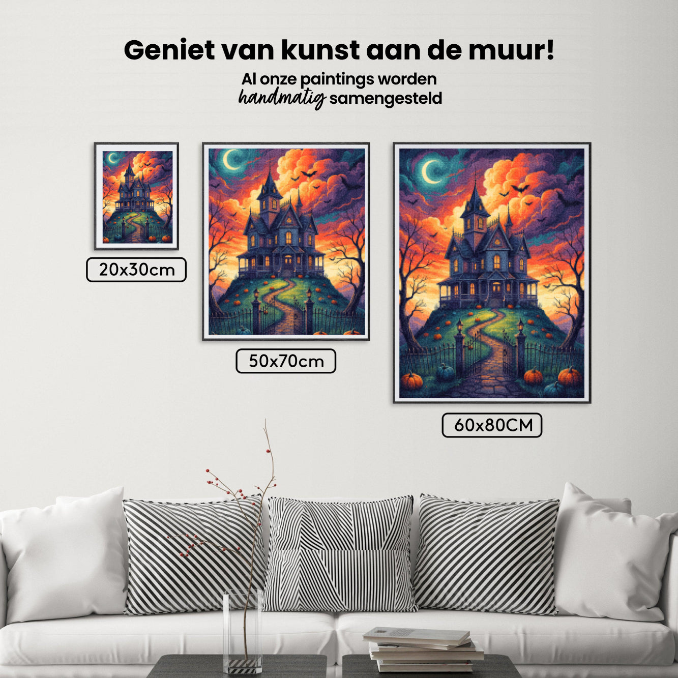 Diamond Painting - Spookachtig landhuis op de heuvel