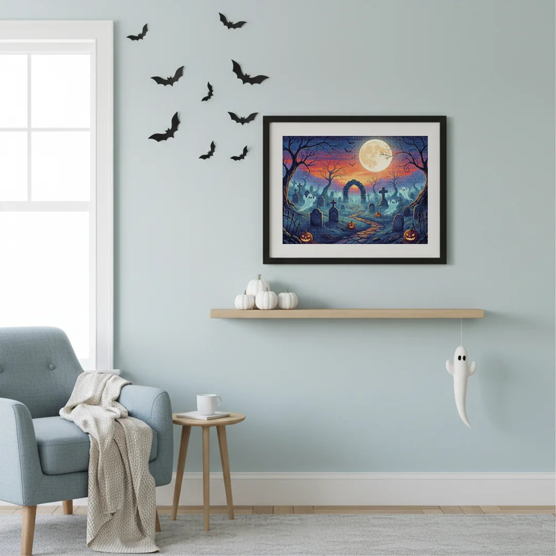 Diamond Painting - Spookachtige kerkhofnevel