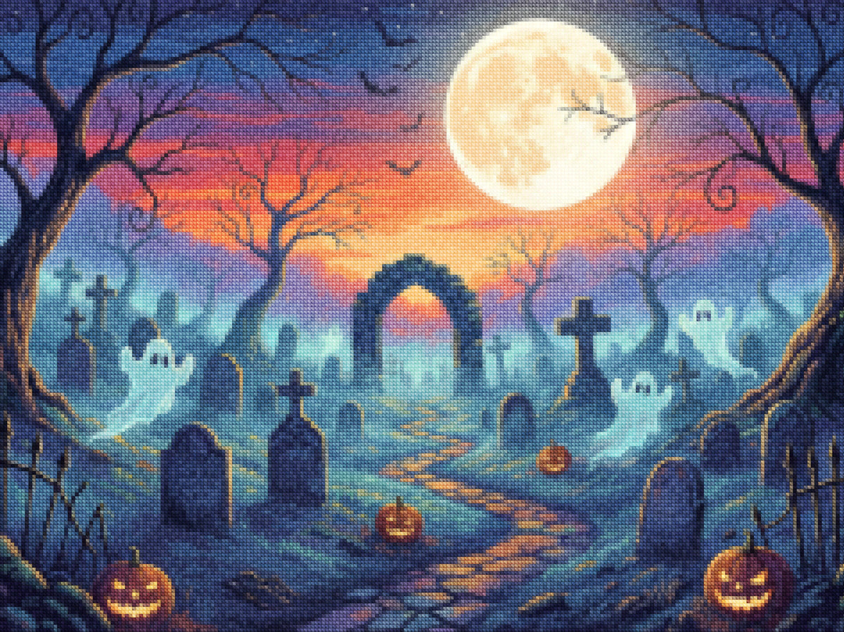 Diamond Painting - Spookachtige kerkhofnevel
