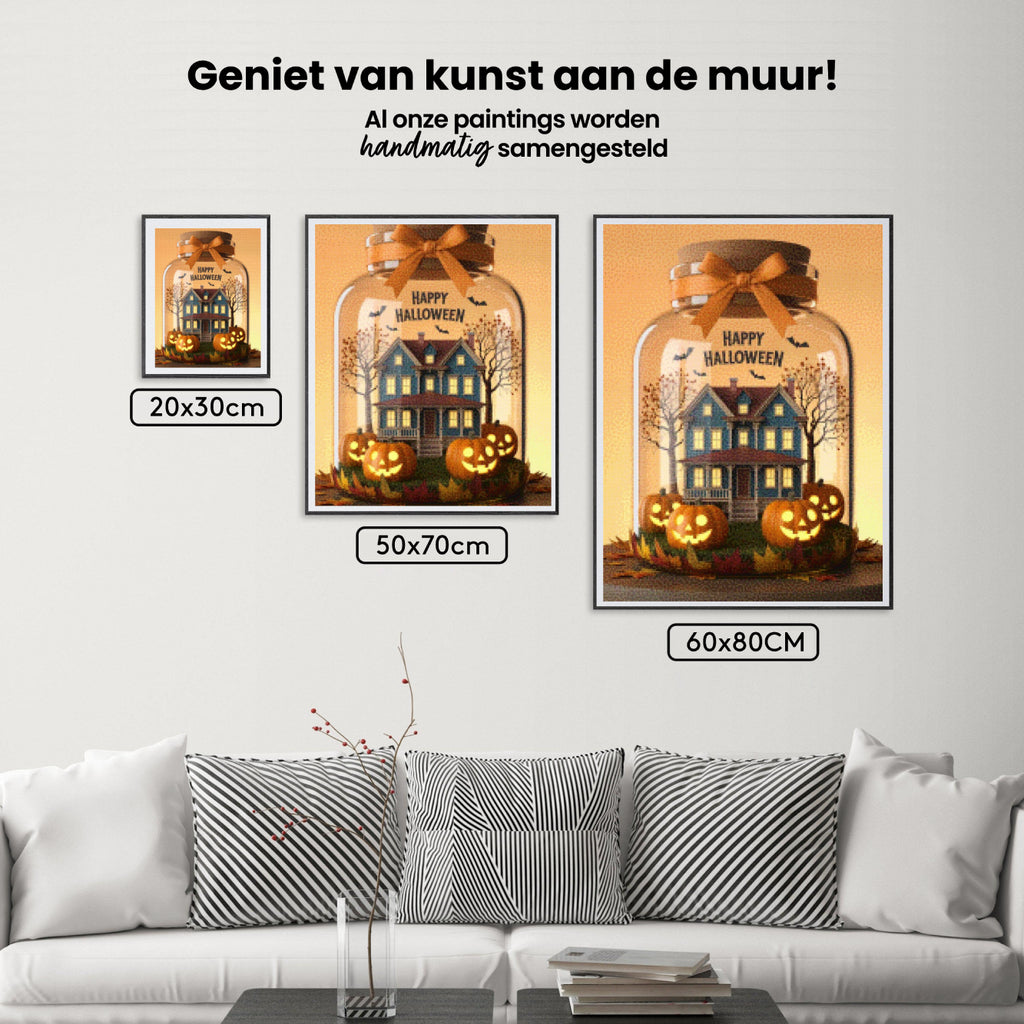 Diamond Painting - Spookachtige pot met pompoenen