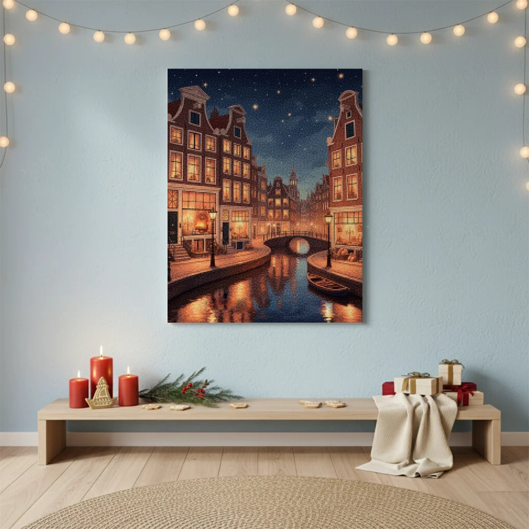 Diamond Painting - Sterrenverlichte avond in Amsterdam