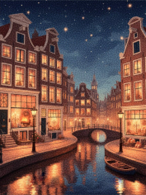 Diamond Painting - Sterrenverlichte avond in Amsterdam