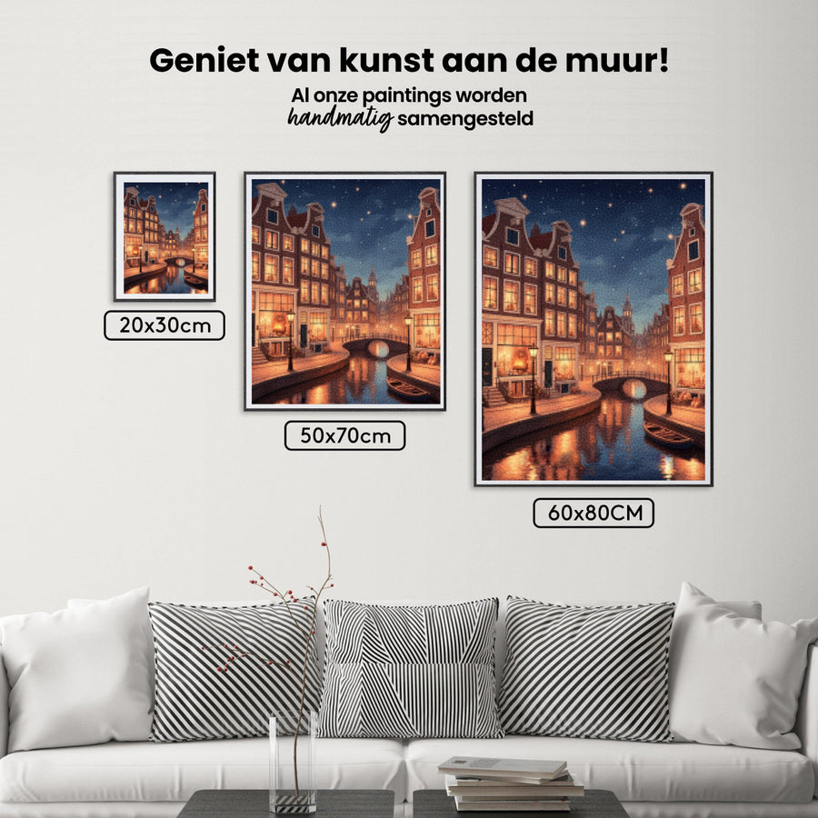 Diamond Painting - Sterrenverlichte avond in Amsterdam