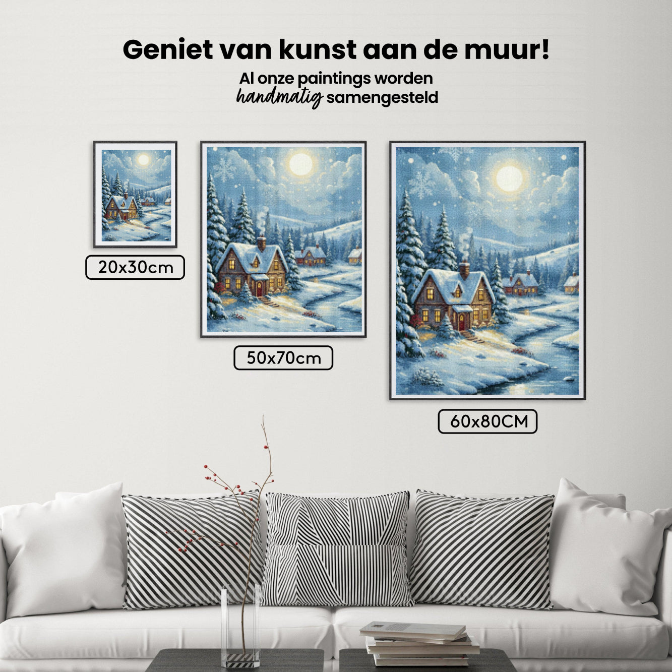 Diamond Painting - Stille nacht sneeuw dorp