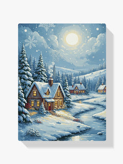 Diamond Painting - Stille nacht sneeuw dorp