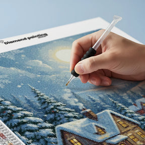 Diamond Painting - Stille nacht sneeuw dorp