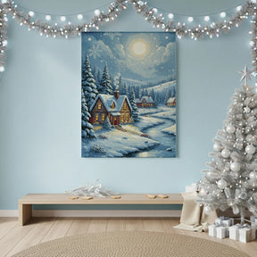 Diamond Painting - Stille nacht sneeuw dorp