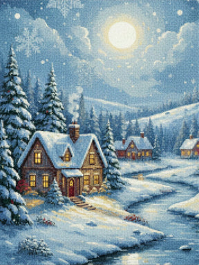 Diamond Painting - Stille nacht sneeuw dorp