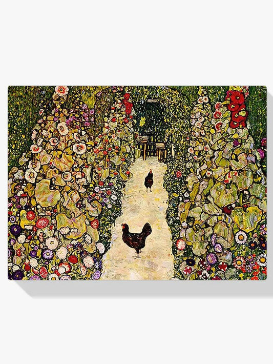 Diamond Painting - Tuinpad met kippen