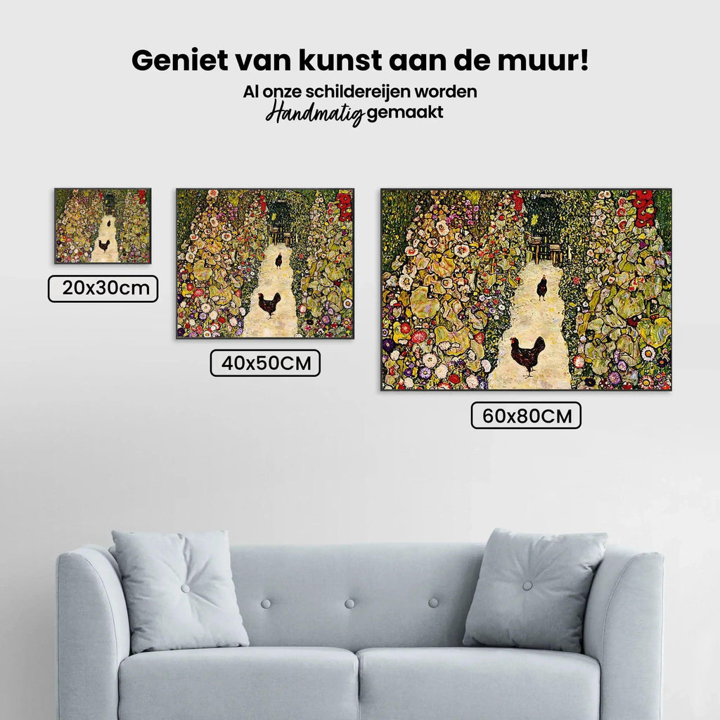 Diamond Painting - Tuinpad met kippen
