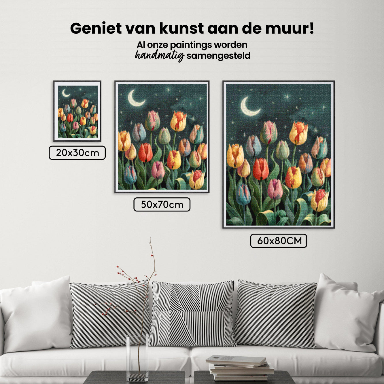 Diamond Painting - Tulpen bij maanlicht