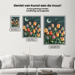 Diamond Painting - Tulpen bij maanlicht
