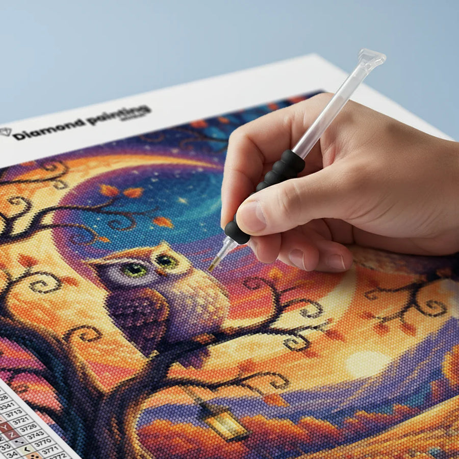 Diamond Painting - Uilen in de pompoenpatch