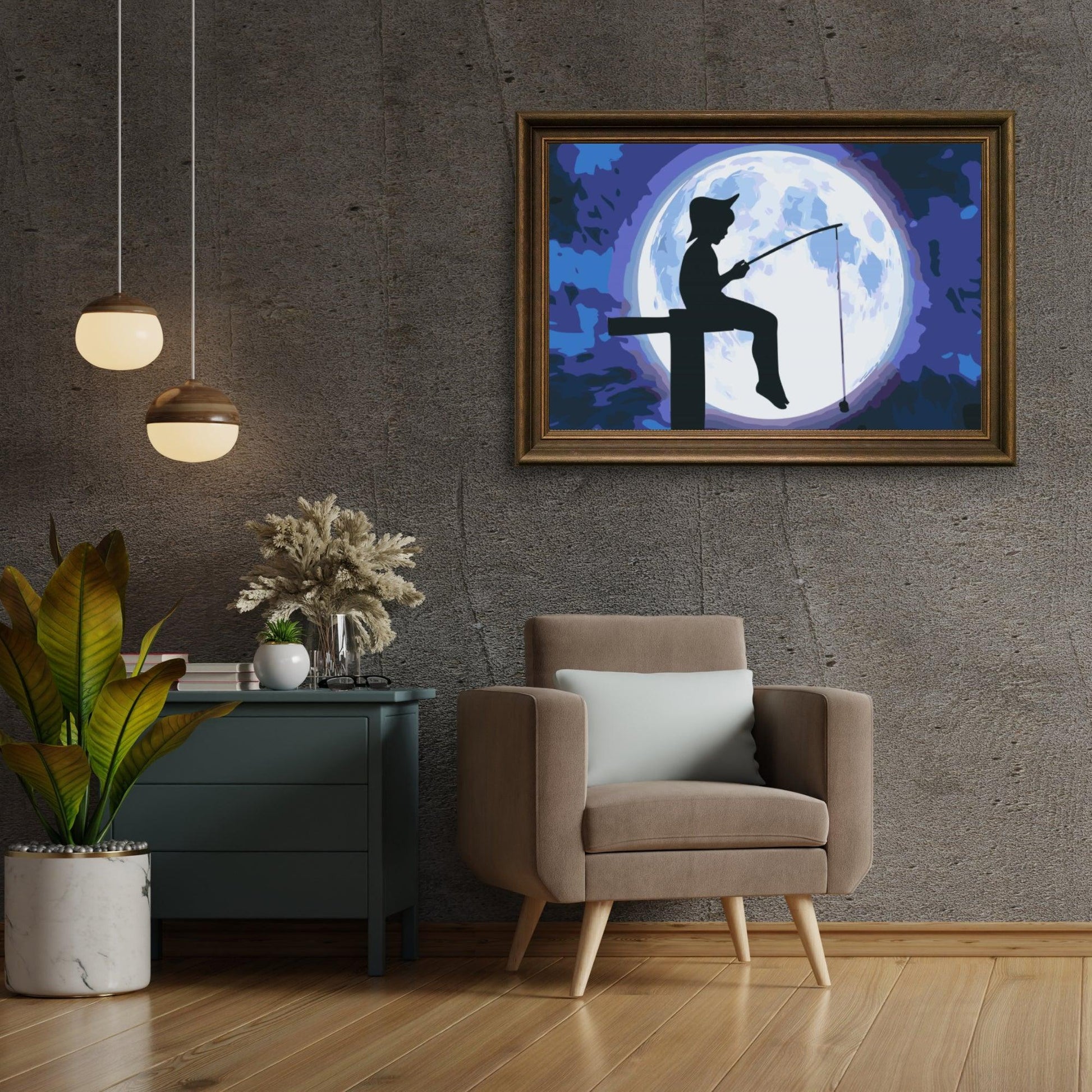 Diamond Painting - Vissen onder de volle maan - SEOS Shop ®