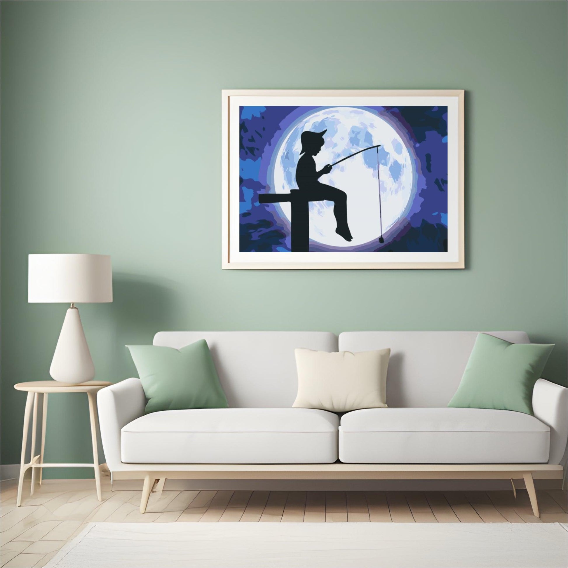 Diamond Painting - Vissen onder de volle maan - SEOS Shop ®