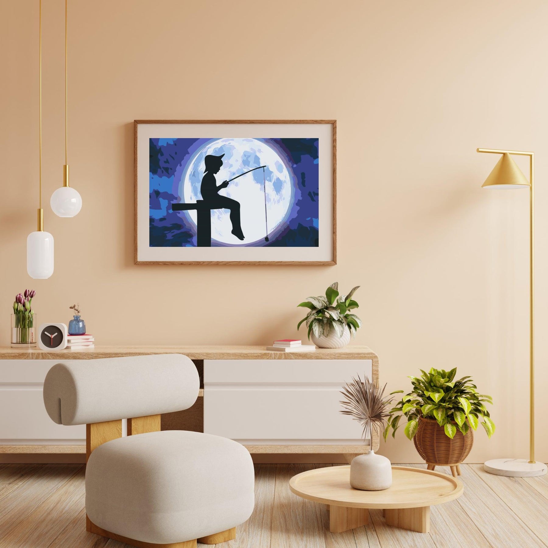 Diamond Painting - Vissen onder de volle maan - SEOS Shop ®