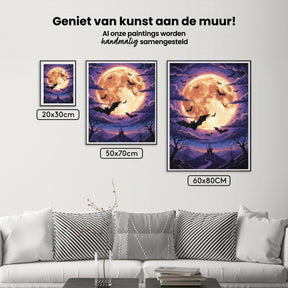 Diamond Painting - Vleermuizen boven de volle maan